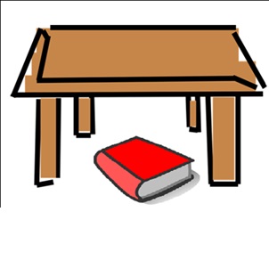 The book is under the table